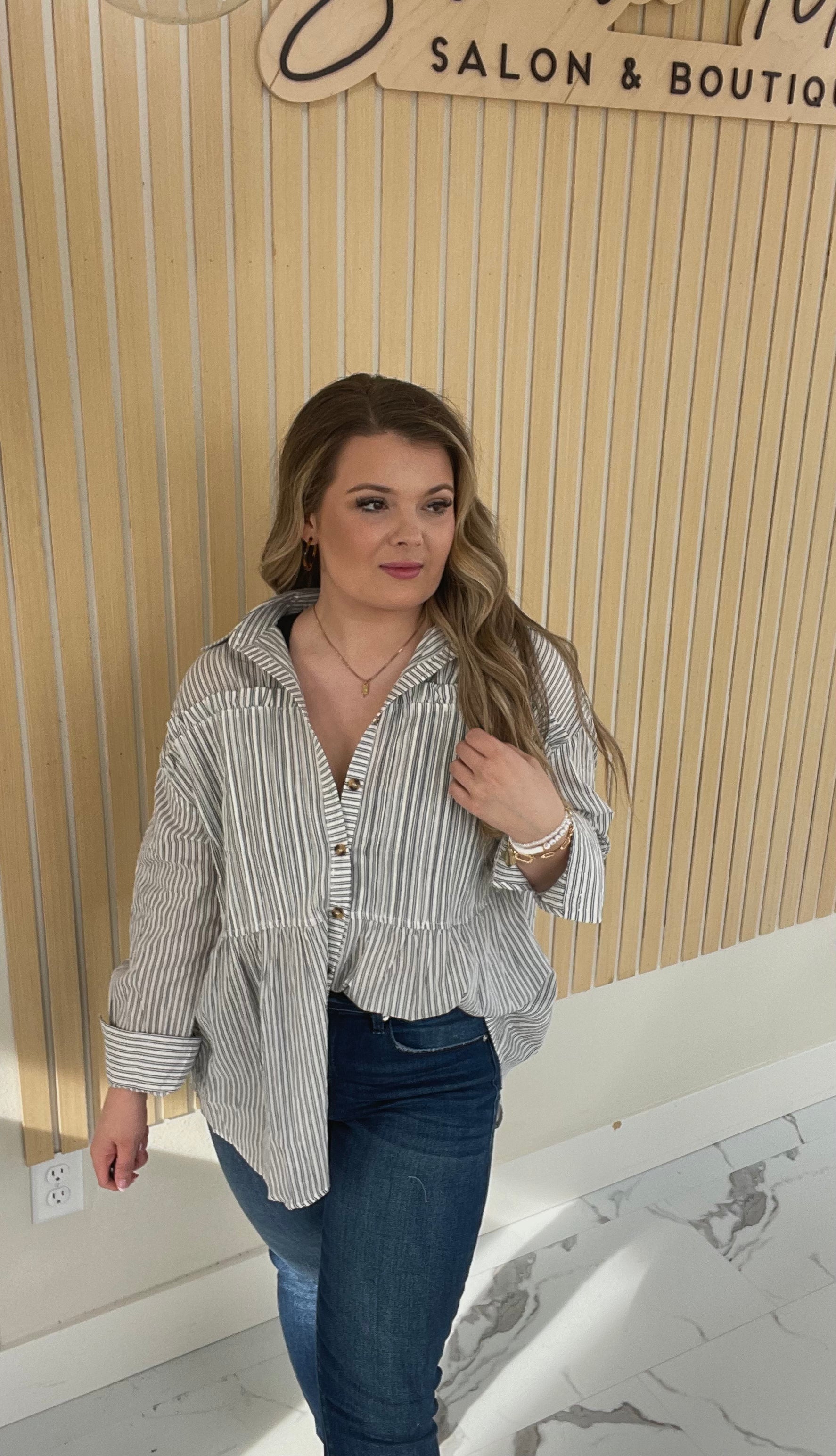 Pinstripe Button Down