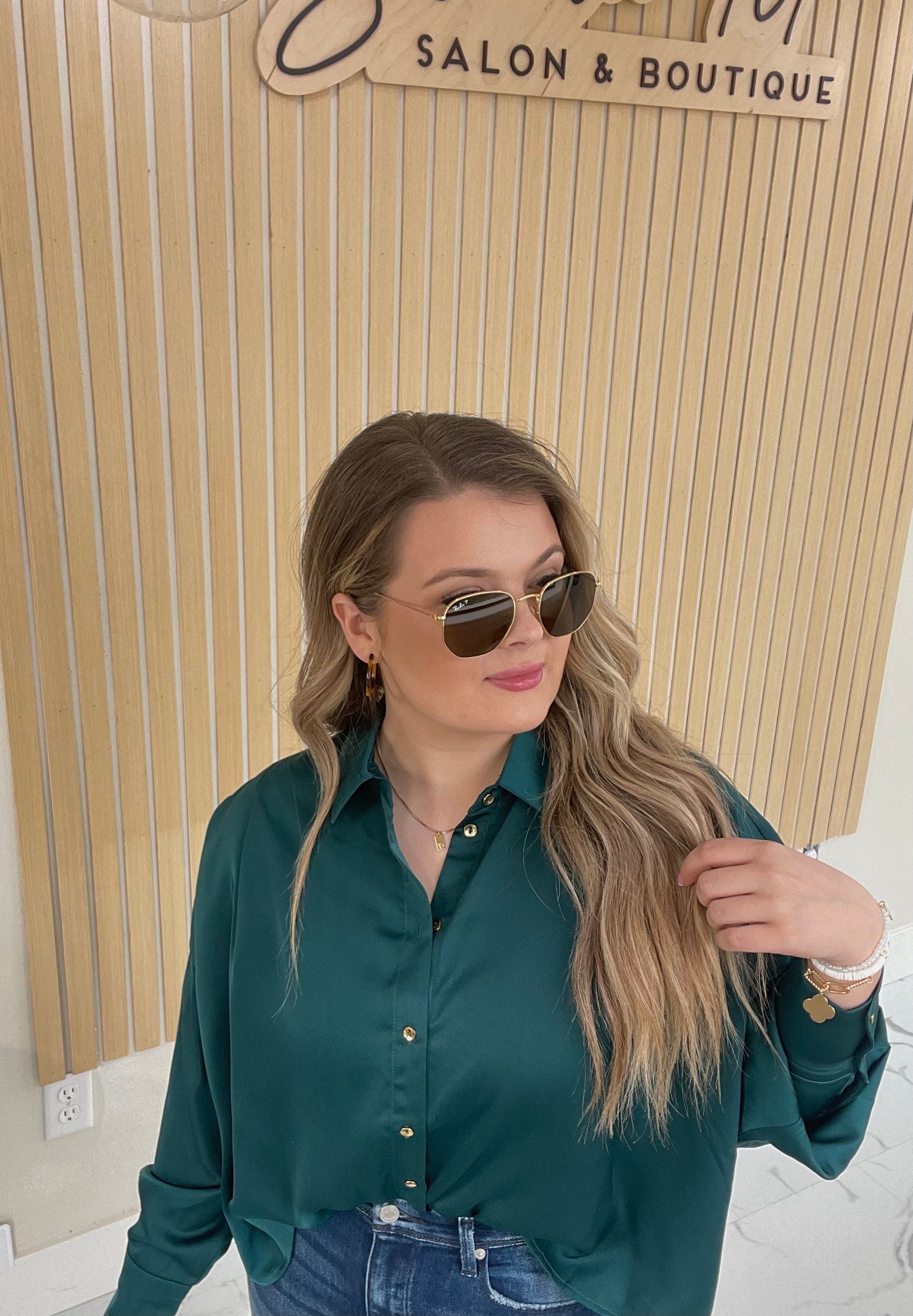 The Jade Satin Blouse